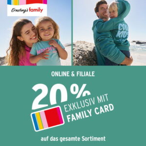 20 % auf das gesamte Sortiment bei Ernsting’s family